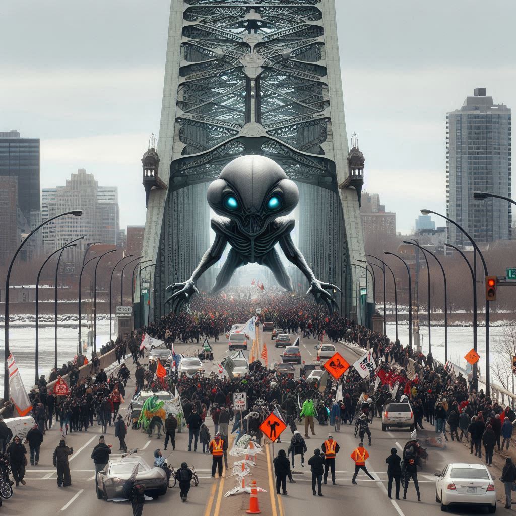 Manifestations contre les traficomanciens et les extra-terrestres
